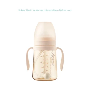 Kubek Mother-K "Basic" ze słomką i obciążnikiem 200 ml ivory