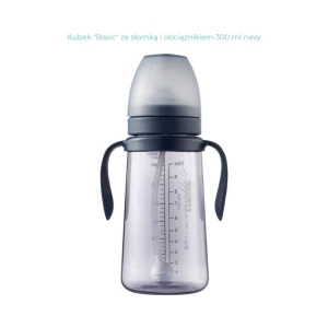 Kubek Mother-K "Basic" ze słomką i obciążnikiem 300 ml navy