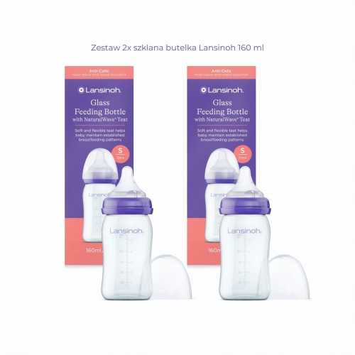 Zestaw 2x szklana butelka Lansinoh 160 ml