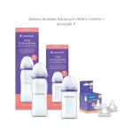 Zestaw Butelek Szklanych 160ml i 240ml + smoczek F