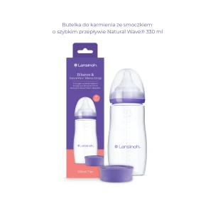 Butelka do karmienia ze smoczkiem  o szybkim  przepływie Natural Wave® 330 ml